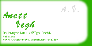 anett vegh business card